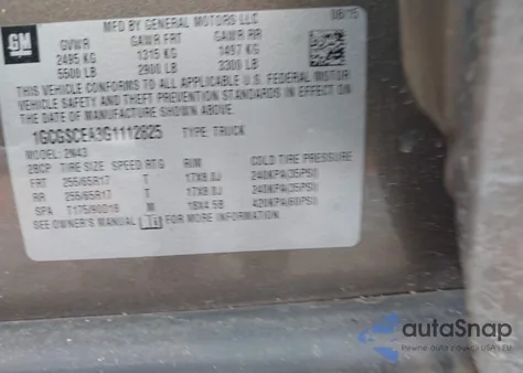 2016 Chevrolet Colorado Lt z USA, uszkodzony, nr VIN 1GCGSCEA3G1112825